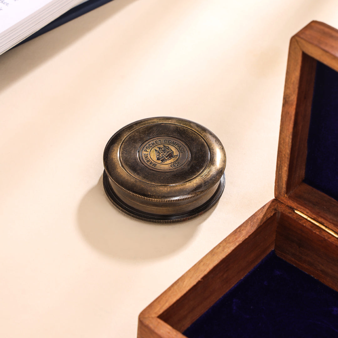 Brass Victorian Pocket Compass (2.5 Inch)