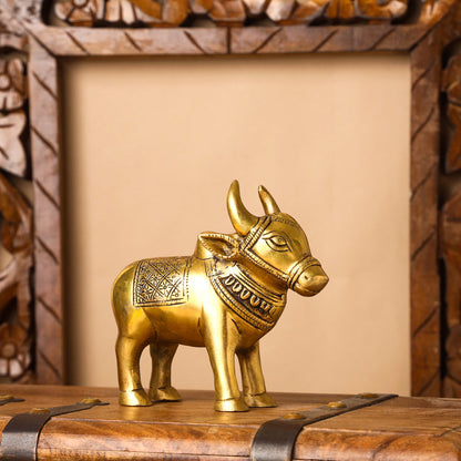 Brass Bull Figurine (5.5 Inch)