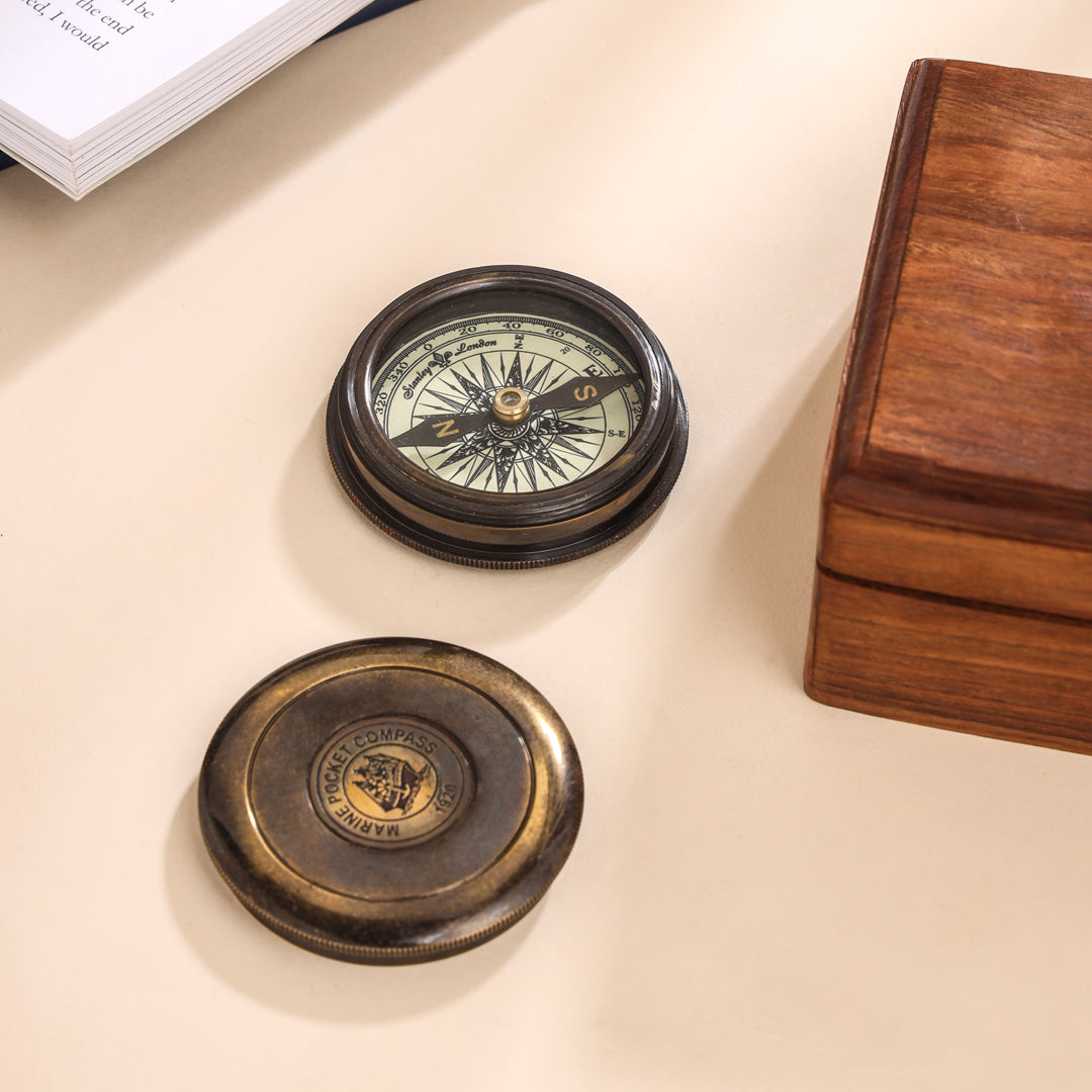 Brass Victorian Pocket Compass (2.5 Inch)