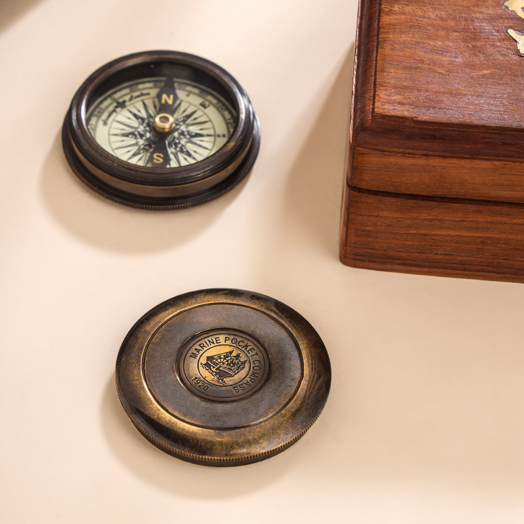 Brass Victorian Pocket Compass (2.5 Inch)