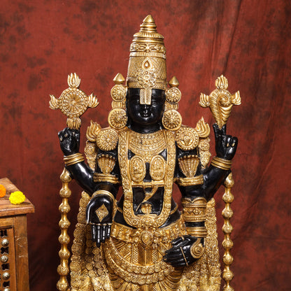 Brass Tirupati Balaji/Venkateshwar Idol (38 Inch)