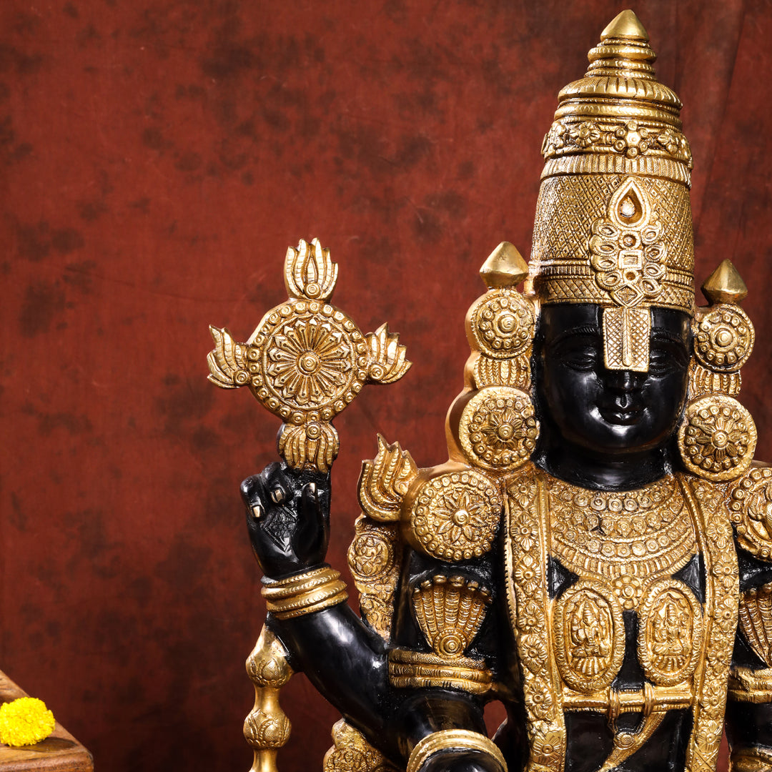 Brass Tirupati Balaji/Venkateshwar Idol (38 Inch)