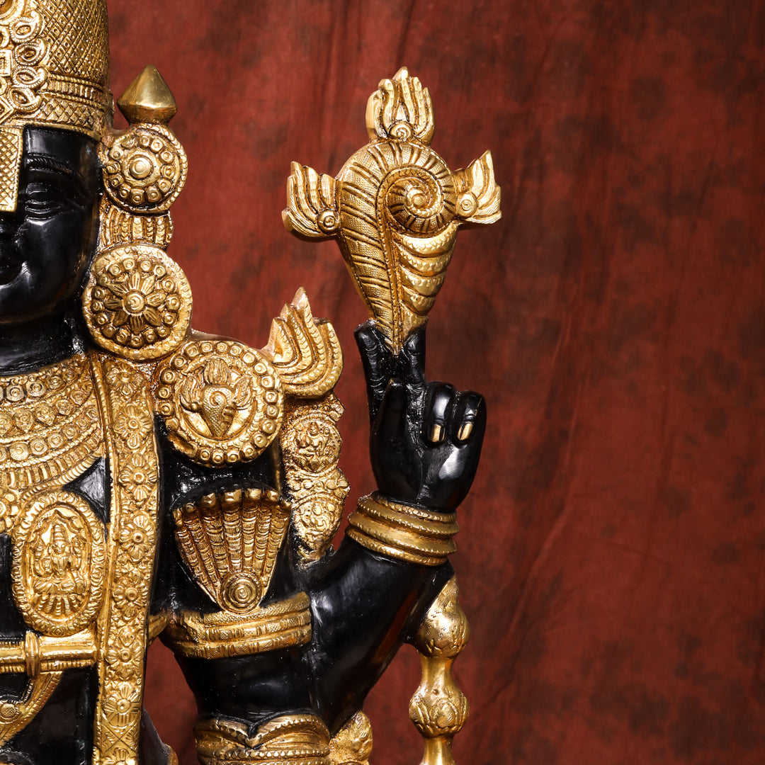 Brass Tirupati Balaji/Venkateshwar Idol (38 Inch)