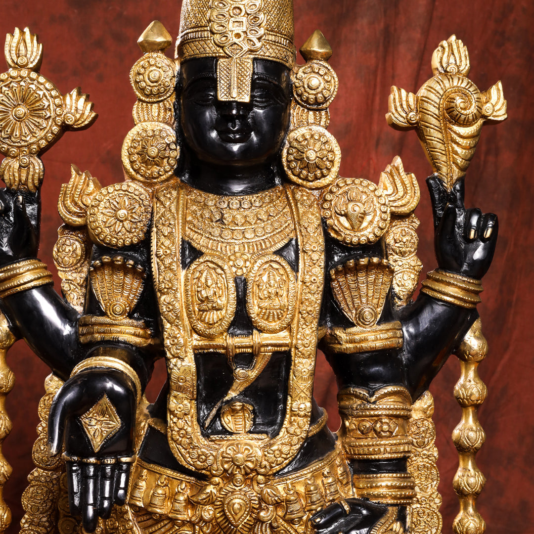 Brass Tirupati Balaji/Venkateshwar Idol (38 Inch)