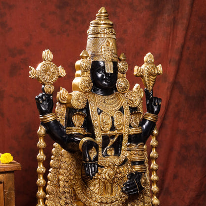 Brass Tirupati Balaji/Venkateshwar Idol (38 Inch)