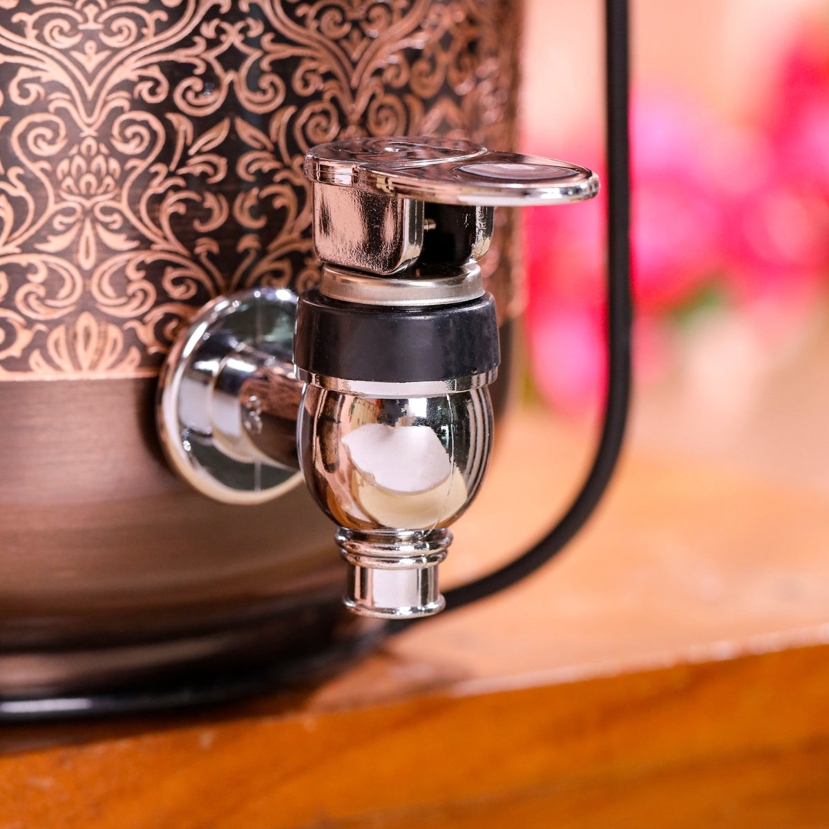Copper Premium Water Dispenser with Glass & Stand (12 Inch)