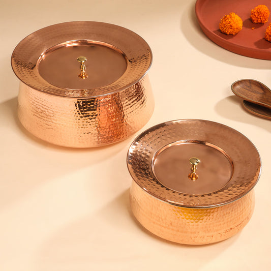 Copper Handi With Lid