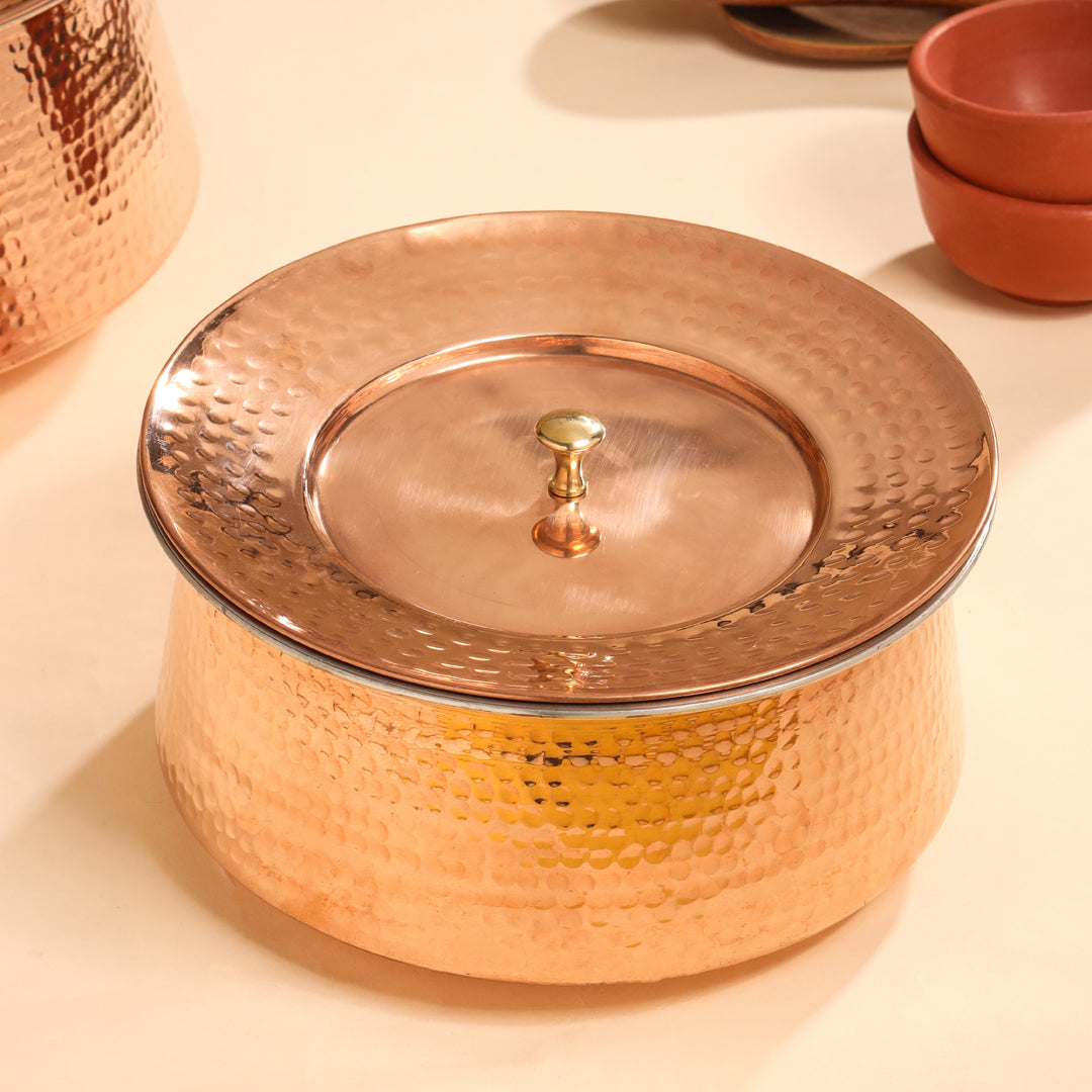 Copper Handi With Lid