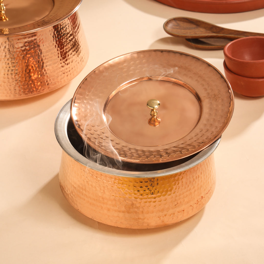 Copper Handi With Lid
