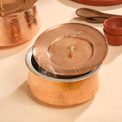 Copper Handi With Lid