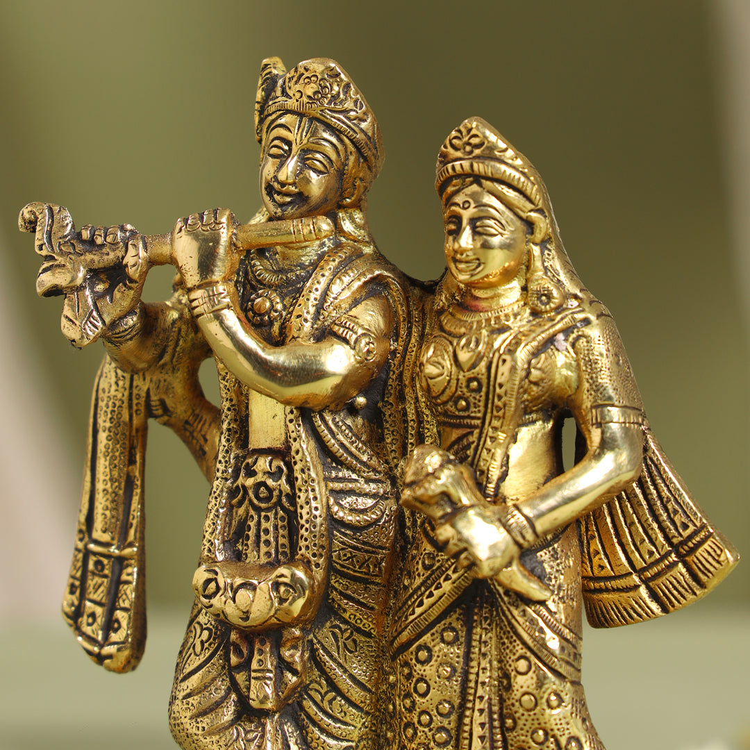 Brass Radha Krishna Idol (7 Inch)