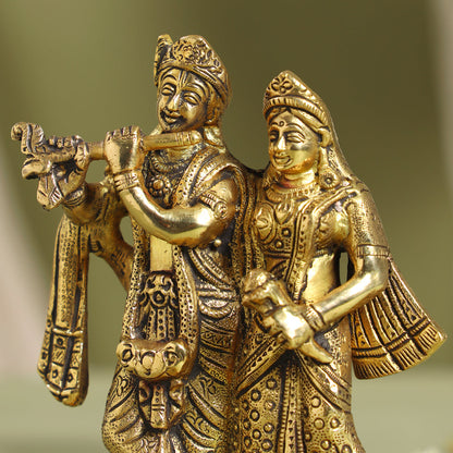 Brass Radha Krishna Idol (7 Inch)