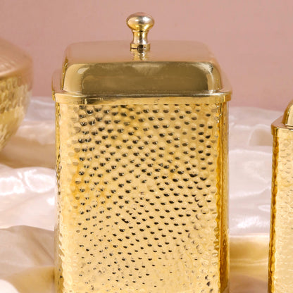 Brass Hammered Containers Set