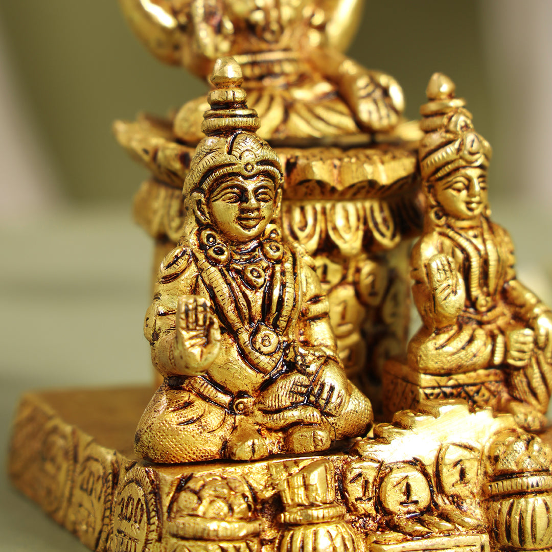 Brass Lakshmi, Kuber Statue With Chitralekha (6.2 Inch)