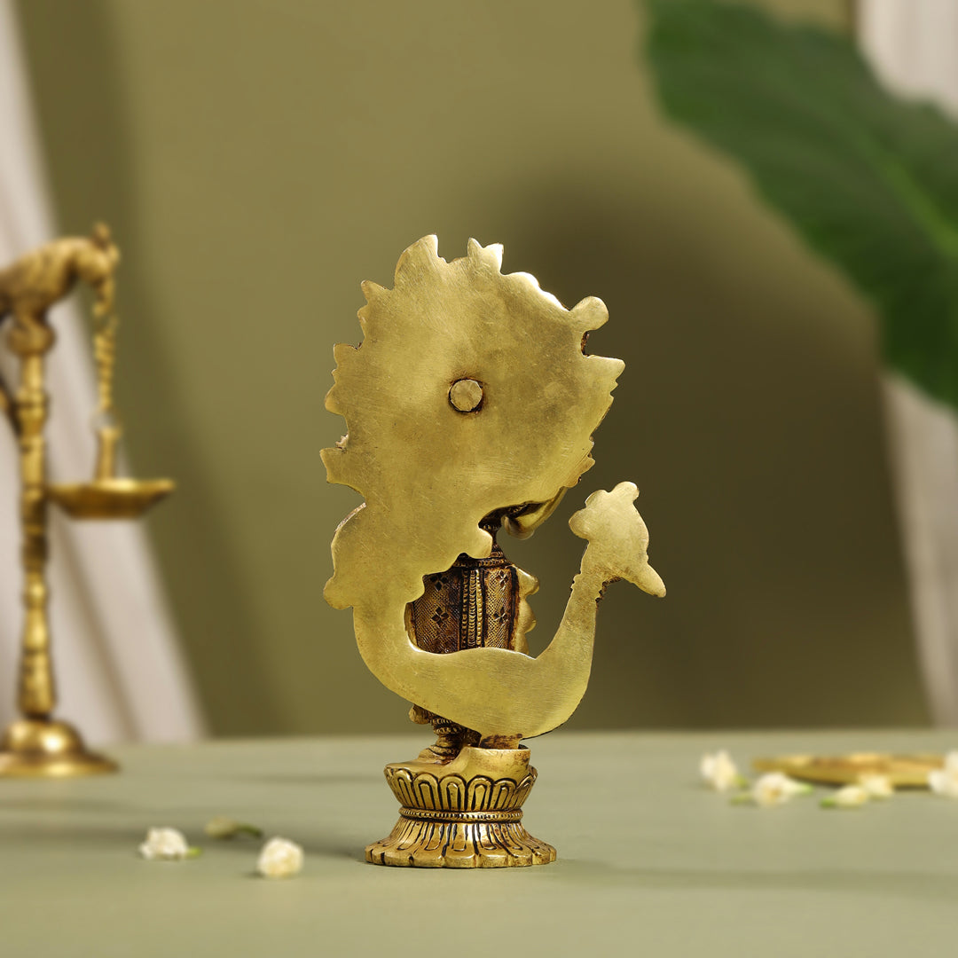 Brass Lord Murugan/Kartikeya Idol (7 Inch)