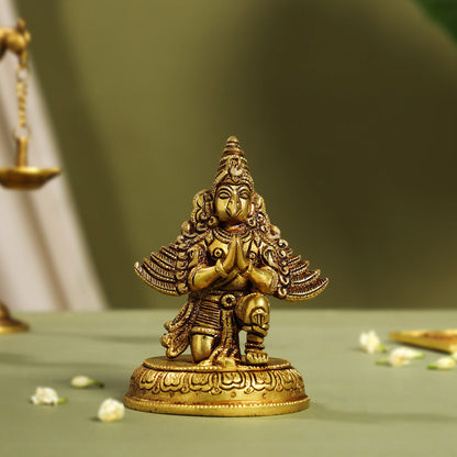 Brass Sitting Garuda Idol (5.5 Inch)