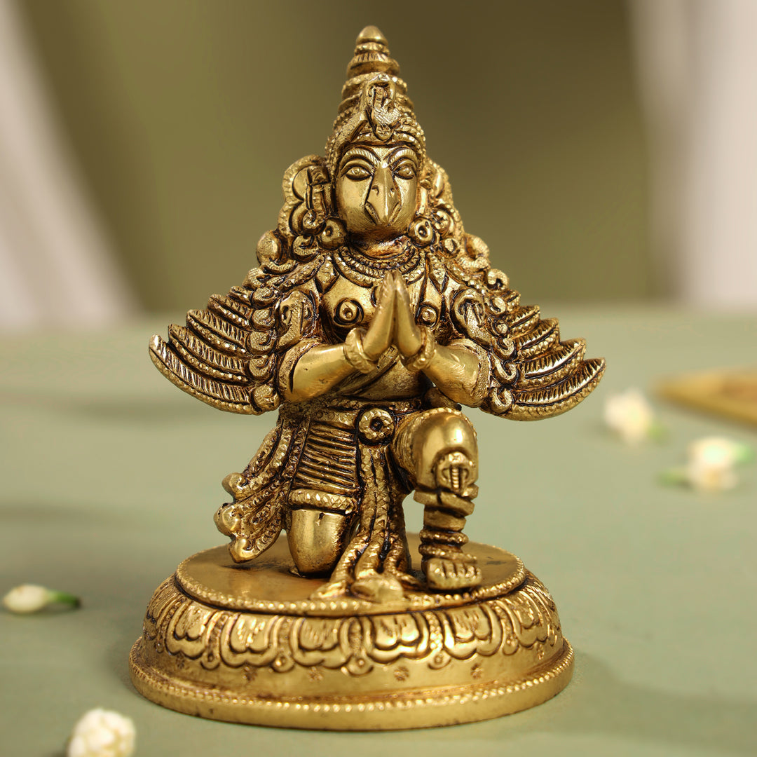 Brass Sitting Garuda Idol (5.5 Inch)