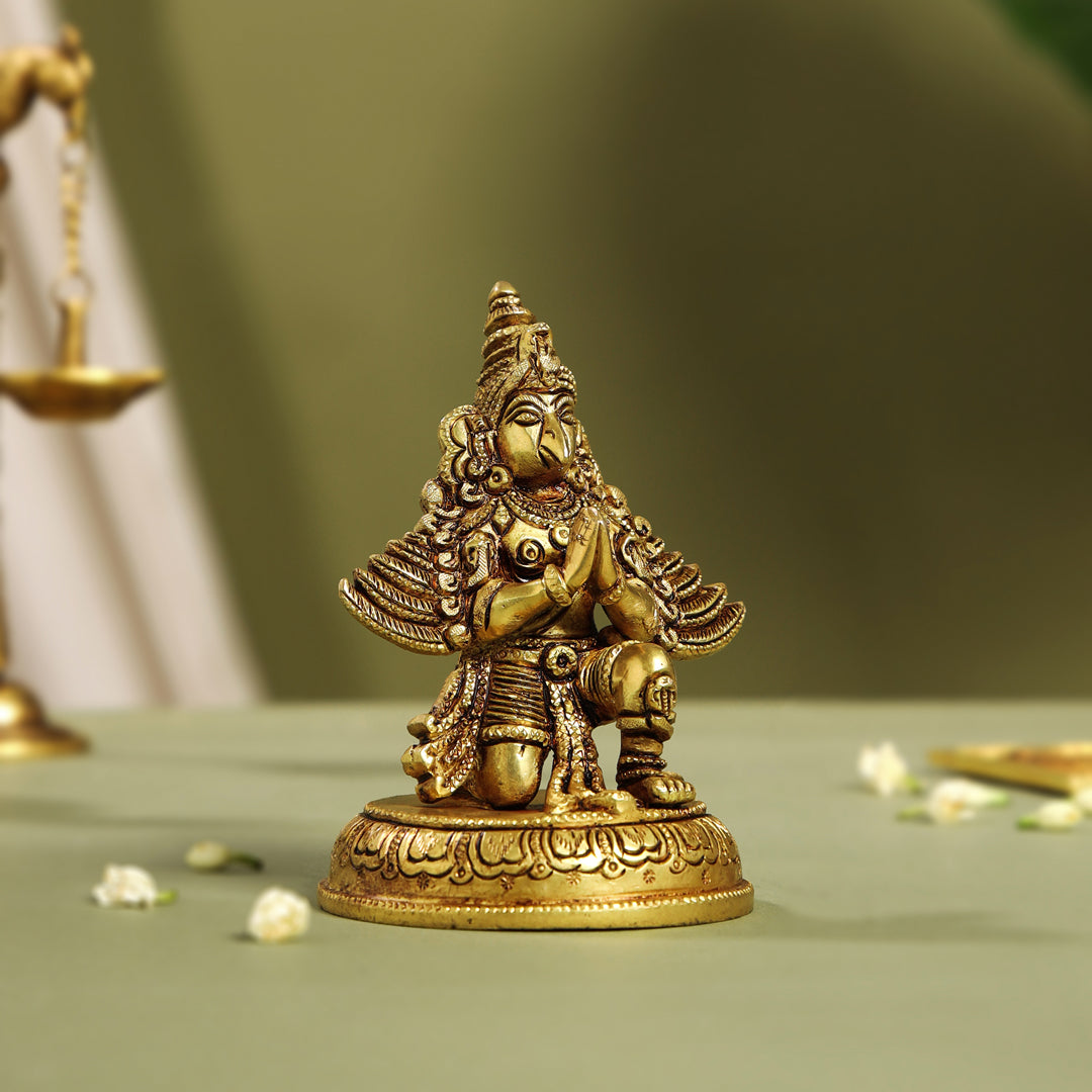 Brass Sitting Garuda Idol (5.5 Inch)