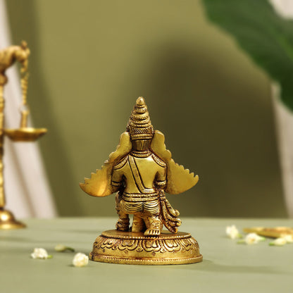 Brass Sitting Garuda Idol (5.5 Inch)