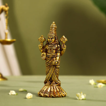 Brass Tirupati Balaji/Venkateshwar Idol Table Top