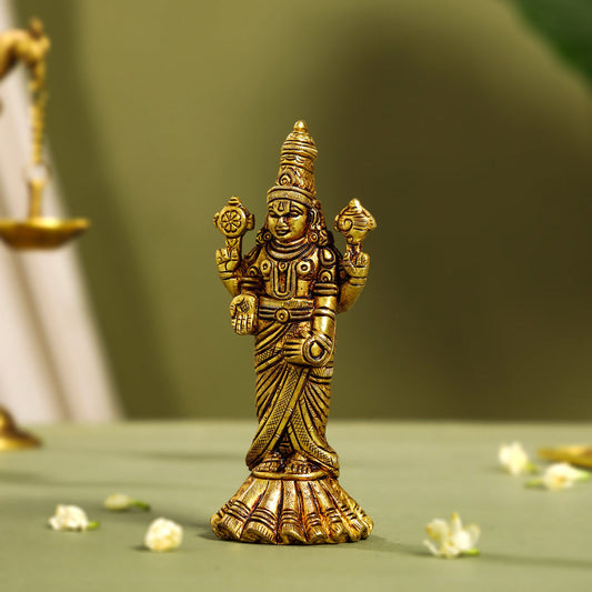 Brass Tirupati Balaji/Venkateshwar Idol Table Top