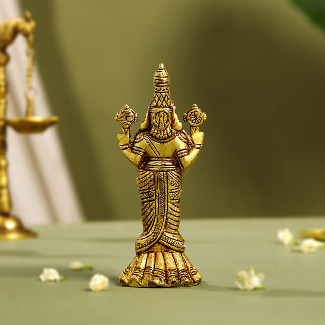 Brass Tirupati Balaji/Venkateshwar Idol Table Top