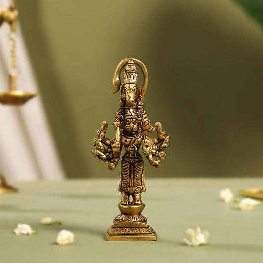 Brass Superfine Panchmukhi Hanuman Idol (5.5 Inch)