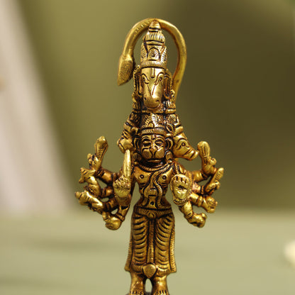 Brass Superfine Panchmukhi Hanuman Idol (5.5 Inch)