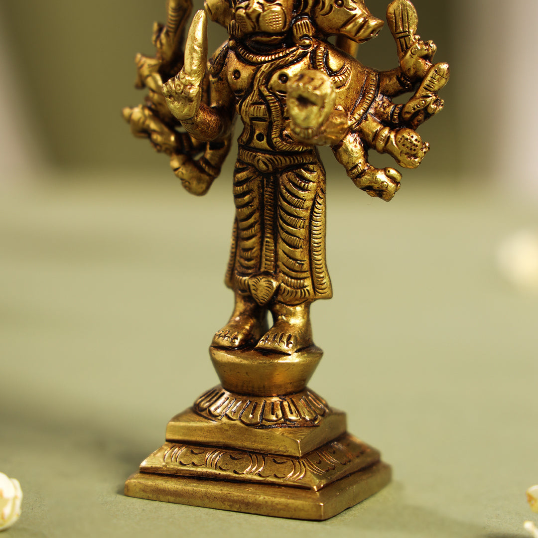 Brass Superfine Panchmukhi Hanuman Idol (5.5 Inch)