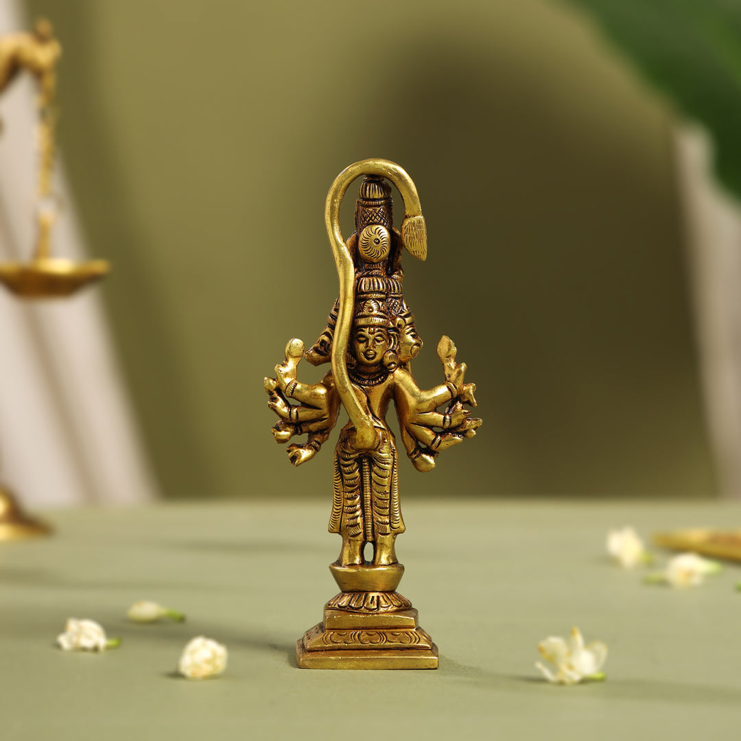 Brass Superfine Panchmukhi Hanuman Idol (5.5 Inch)