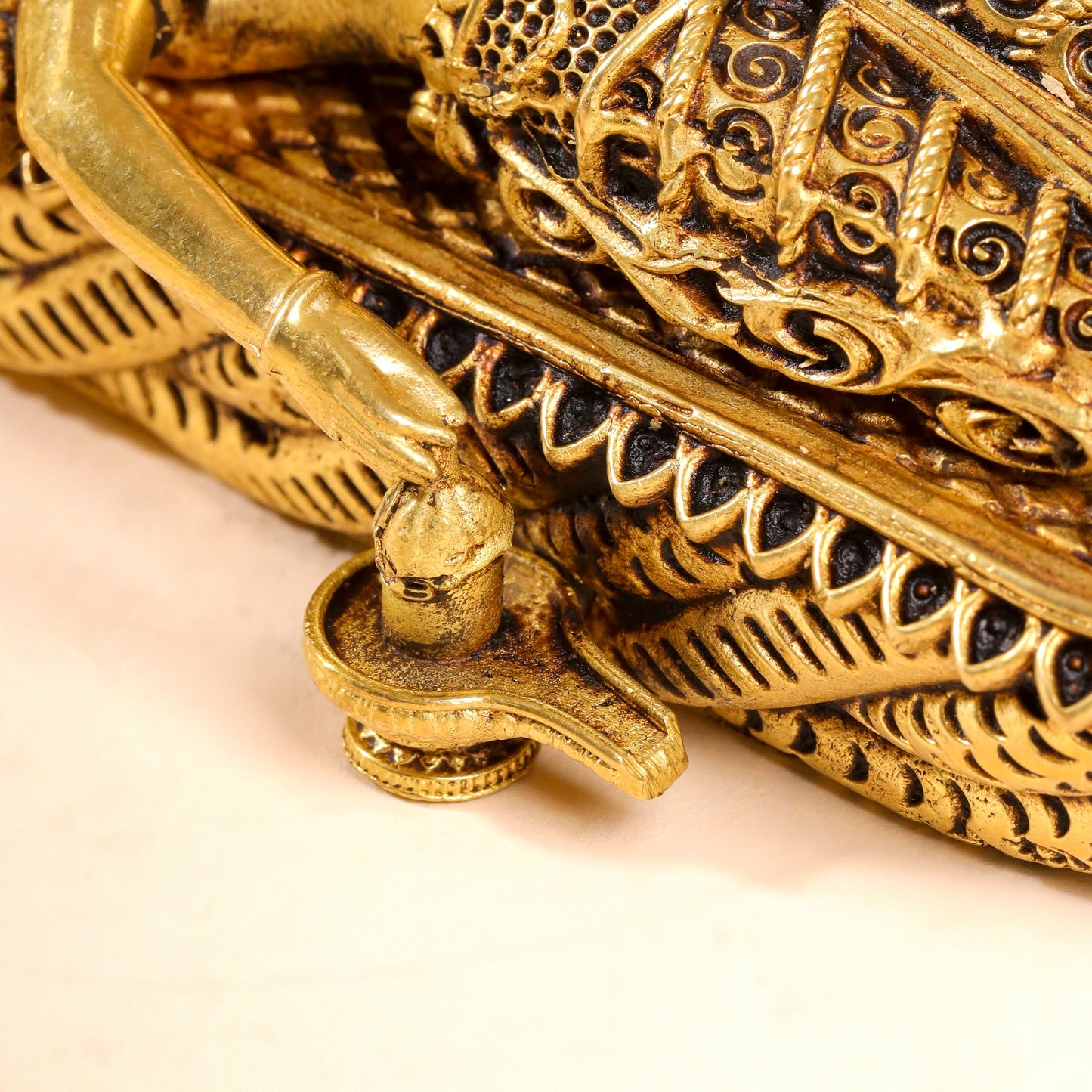 Brass Superfine Vishnu On Sheshnaag Statue (3 Inch)