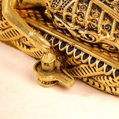 Brass Superfine Vishnu On Sheshnaag Statue (3 Inch)