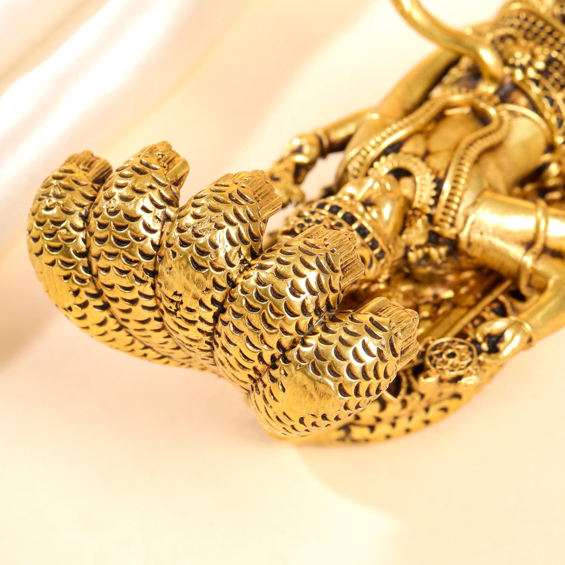 Brass Superfine Vishnu On Sheshnaag Statue (3 Inch)