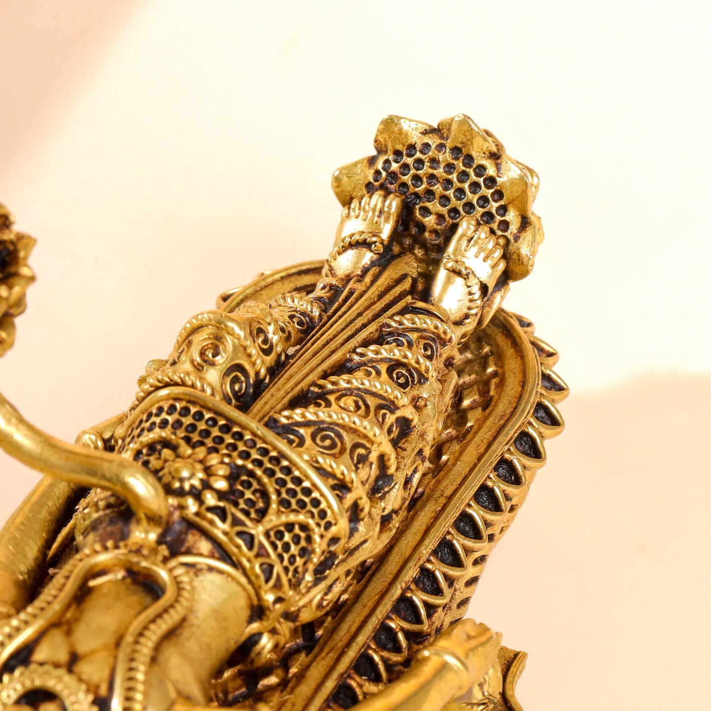 Brass Superfine Vishnu On Sheshnaag Statue (3 Inch)