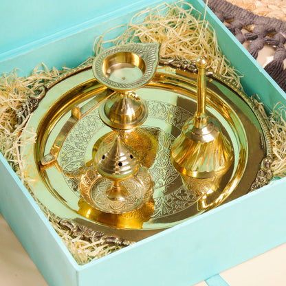 Brass Thali Pooja Gift Hamper