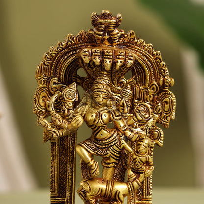 Brass Goddess Mahishasura Mardini Idol (8 Inch)