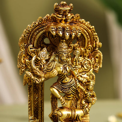 Brass Goddess Mahishasura Mardini Idol (8 Inch)