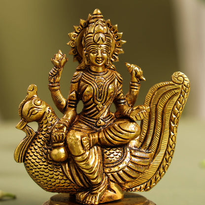 Brass Superfine Gayatri Devi Idol (4.5 Inch)
