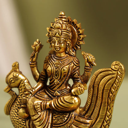 Brass Superfine Gayatri Devi Idol (4.5 Inch)
