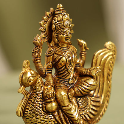 Brass Superfine Gayatri Devi Idol (4.5 Inch)