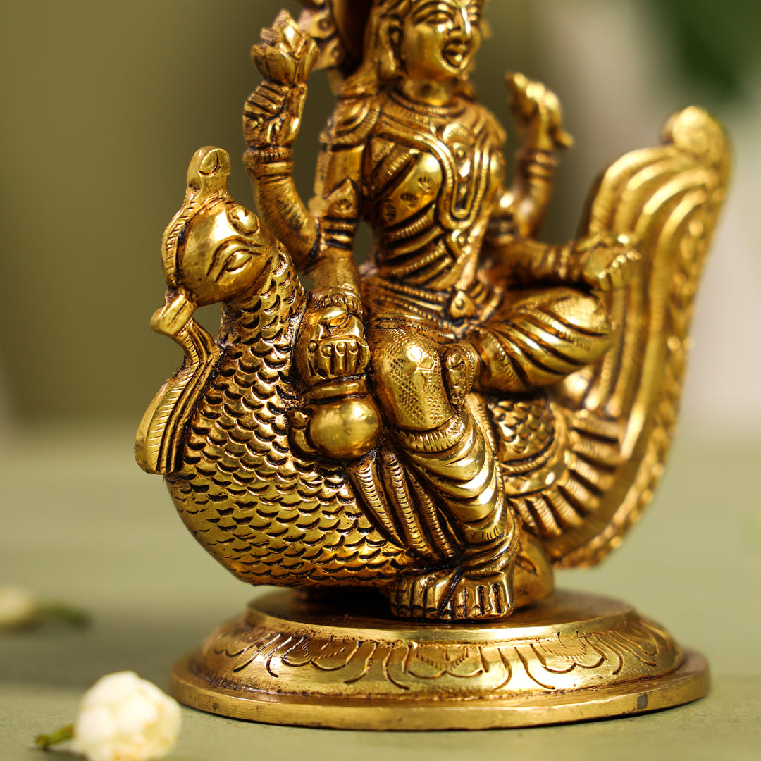 Brass Superfine Gayatri Devi Idol (4.5 Inch)