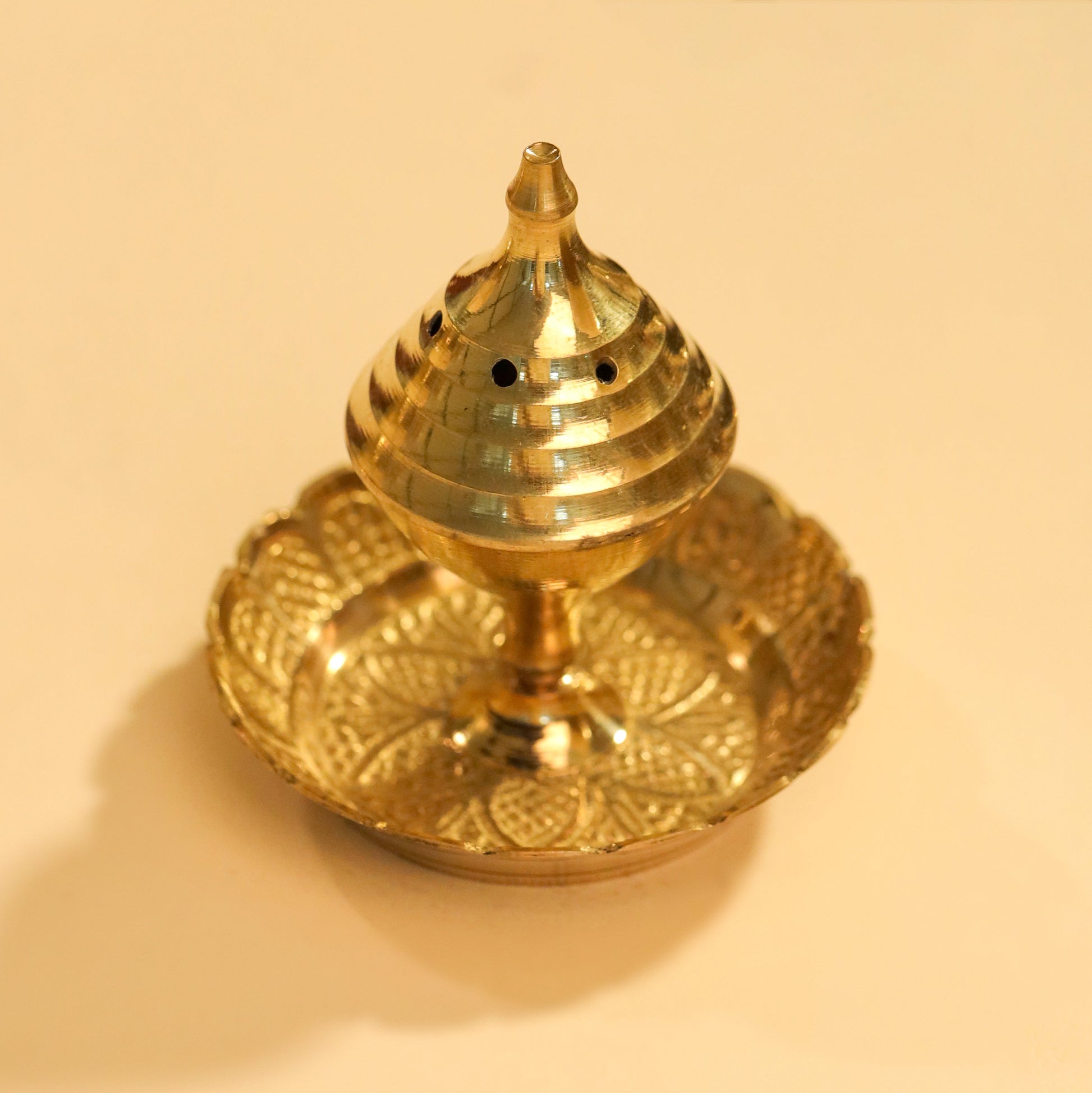 Brass Pooja Thali, Handbell, Agardan & Diya Gift Hamper