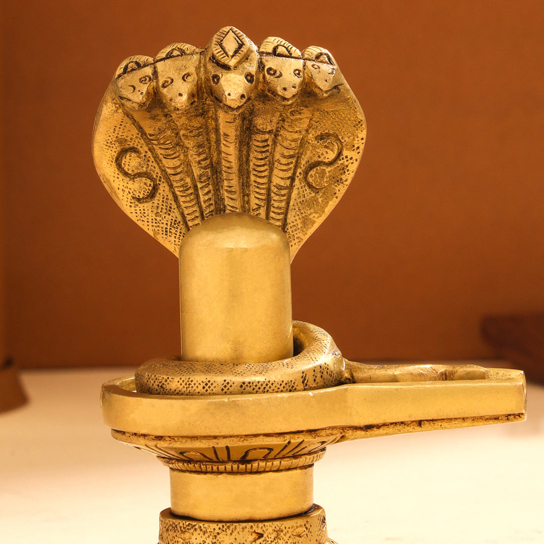 Brass Shivling/Shivlingam Idol (4.5 Inch)
