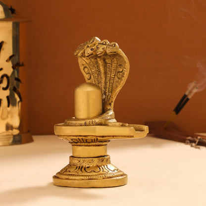 Brass Shivling/Shivlingam Idol (4.5 Inch)