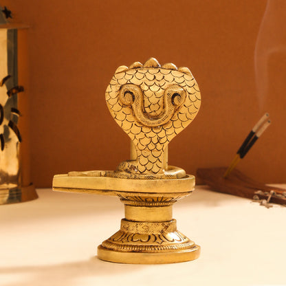 Brass Shivling/Shivlingam Idol (4.5 Inch)