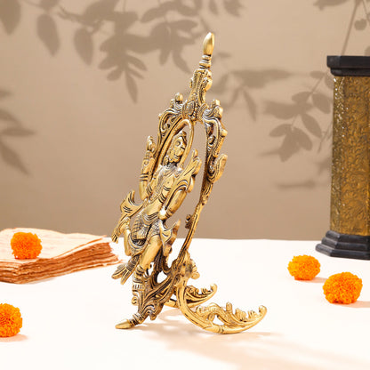 Brass Lord Hanuman Idol In Frame (12.5 Inch)