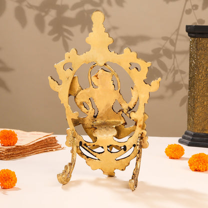 Brass Lord Hanuman Idol In Frame (12.5 Inch)