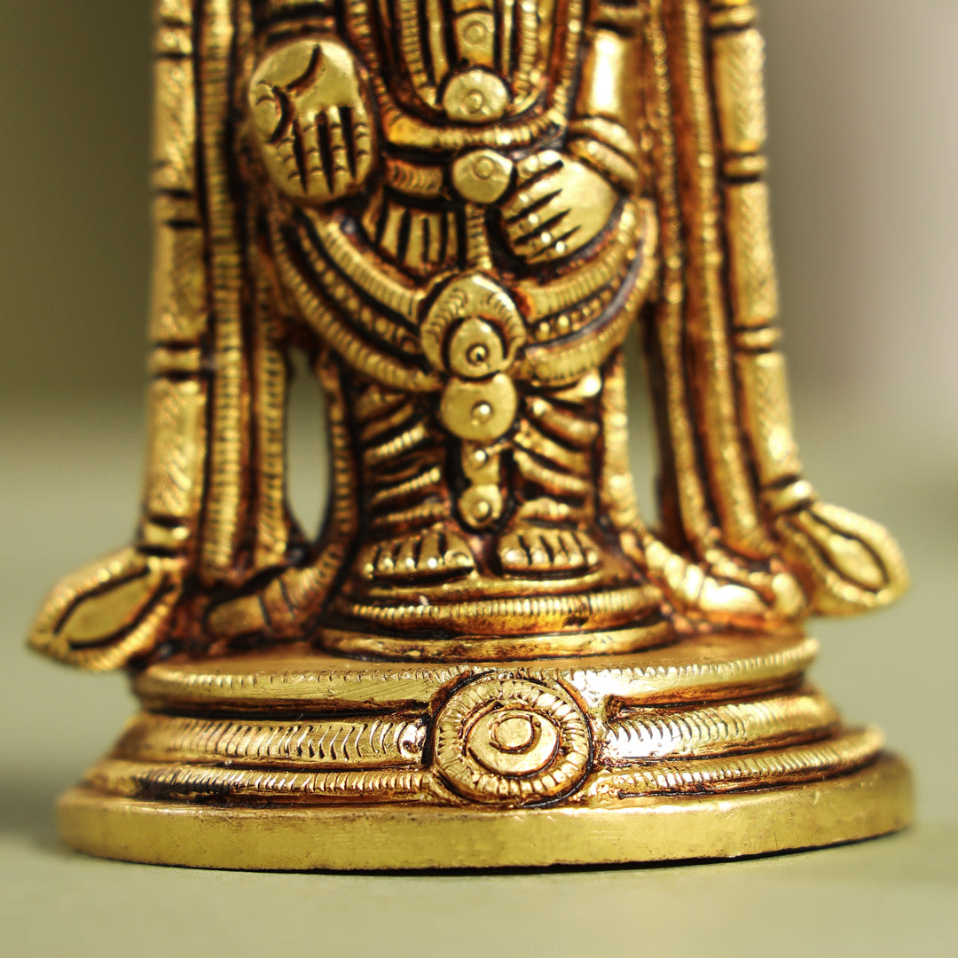 Brass Tirupati Balaji/Venkateshwar Idol (3.8 Inch)