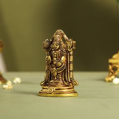 Brass Tirupati Balaji/Venkateshwar Idol (3.8 Inch)