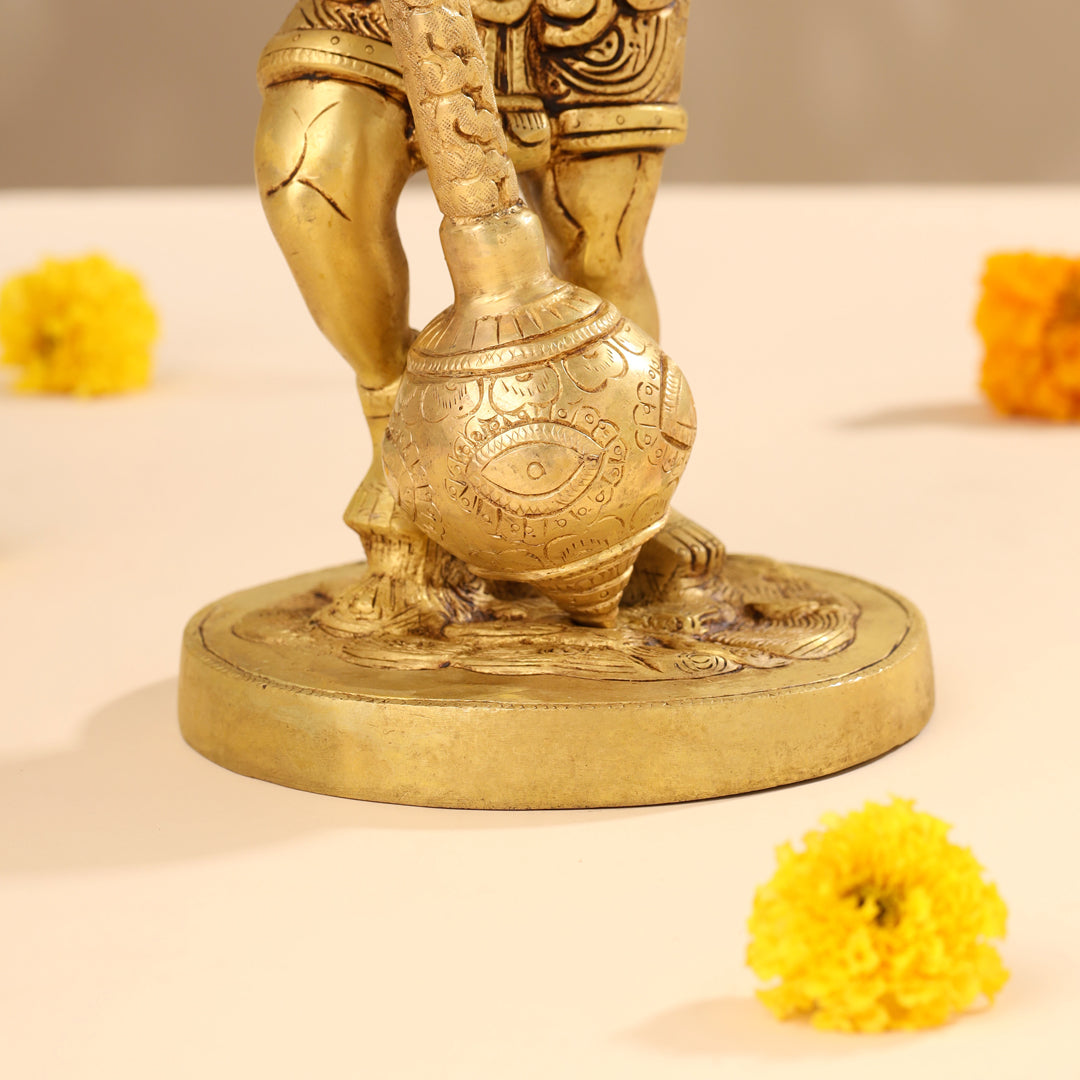 Brass Lord Hanuman Standing Idol (14 Inch)